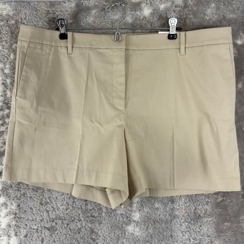 New Ann Taylor Size 18 The City Short Mid Rise Chino Shorts Beige Women